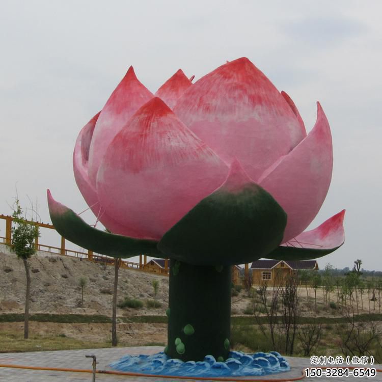 烤漆蓮花雕塑 鋼管水蓮花雕塑 室內花卉雕塑