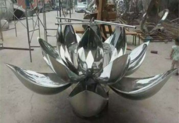 拉絲蓮花雕塑 鏤空創(chuàng)意花卉雕塑 別墅區(qū)花卉雕塑
