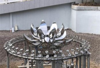 水景蓮花雕塑 彩繪剪紙花卉雕塑 現(xiàn)代水蓮花雕塑