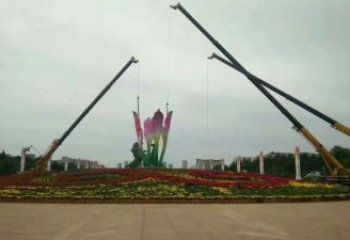 現代蘭花雕塑 大型別墅區玉蘭花雕塑 彩繪雕塑