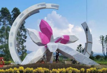 異形蘭花雕塑 現代校園雕塑 校園玉蘭花雕塑