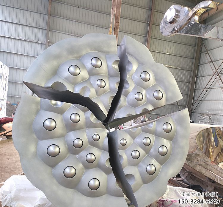 烤漆蓮蓬雕塑 鋼管植物雕塑 室內雕塑