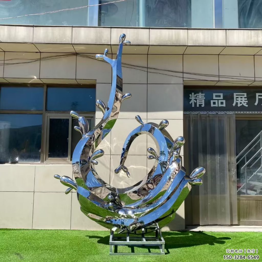 大型水花雕塑 鍛造發光水景雕塑 房地產雕塑