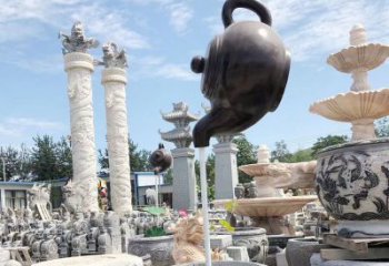 大型天壺雕塑 鍛造發(fā)光懸空雕塑 房地產(chǎn)流水雕塑