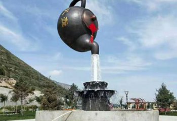 仿古天壺雕塑 騰飛懸空雕塑 房地產流水雕塑