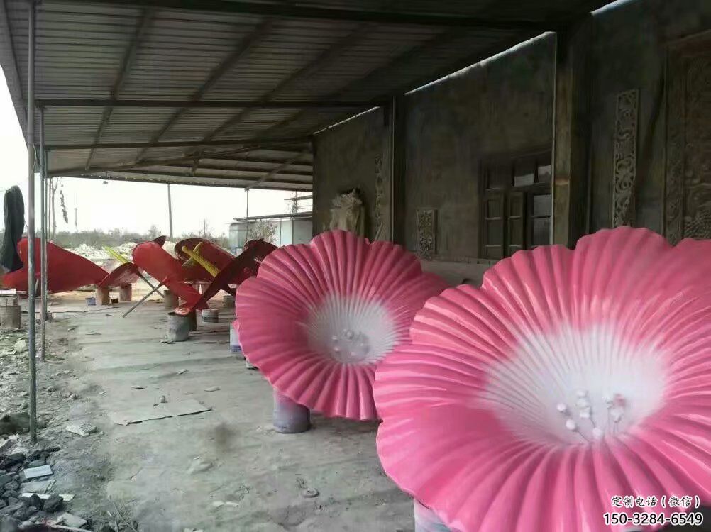 現(xiàn)代喇叭花雕塑 大型別墅區(qū)花卉雕塑 彩繪雕塑