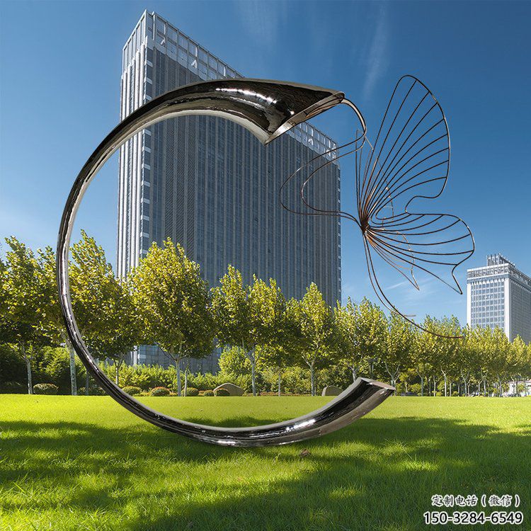 異形喇叭花雕塑 現代校園雕塑 校園花卉雕塑