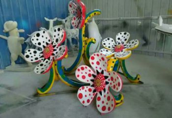 創意喇叭花雕塑 啞光花卉雕塑 公園雕塑