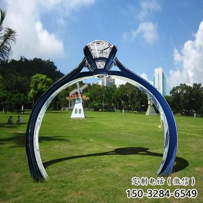 戒指大門雕塑，現代景觀小品，不銹鋼戒指拱門雕塑
