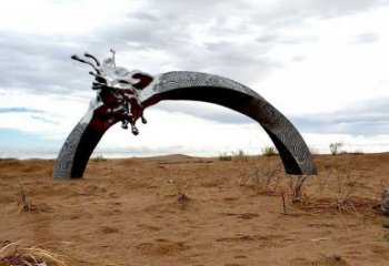 彩虹拱門雕塑，地標景觀雕塑，不銹鋼彩虹拱門雕塑