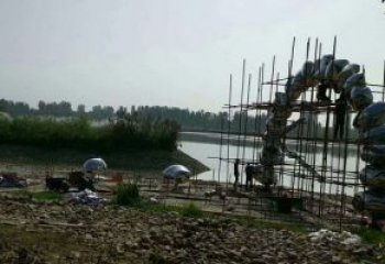 鵝卵石大門雕塑，公園美陳雕塑，不銹鋼鏡面拱門雕塑