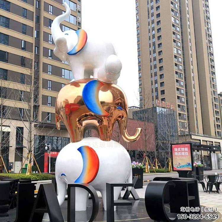 大象雕塑定價，街頭雕塑，烤漆卡通大象雕塑定價