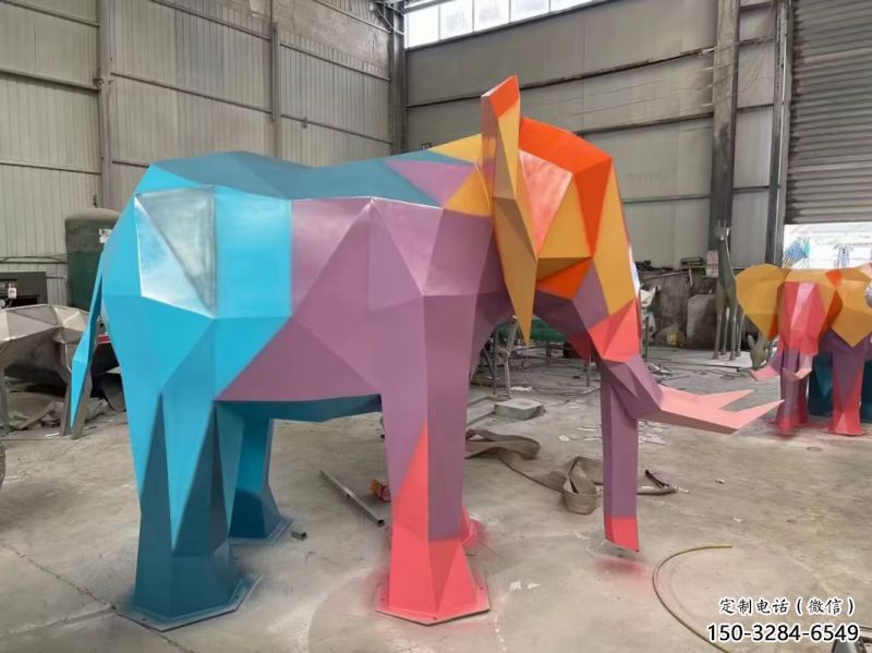園林大象雕塑標(biāo)準(zhǔn)，彩鋼制作，景觀(guān)烤漆大象雕塑優(yōu)價(jià)
