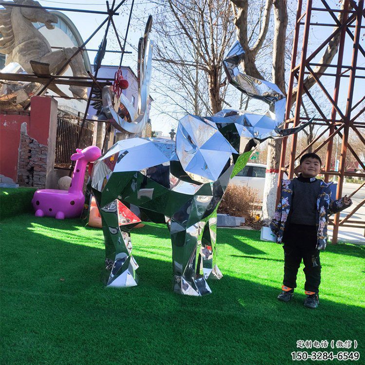 亮面大象雕塑制造商，城區小品，鏡面大象雕塑定制