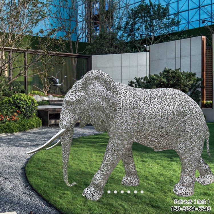 公園大象雕塑供求，景觀雕塑，鏤空藝術大象雕塑優選