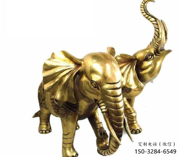 純銅大象雕塑，動物雕塑，黃銅大象雕塑生產