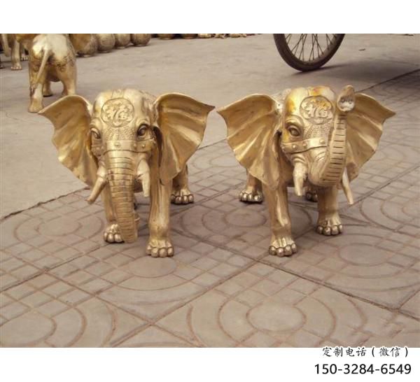 景觀大象雕塑制作，景區案例，純銅仿古雕塑制造商