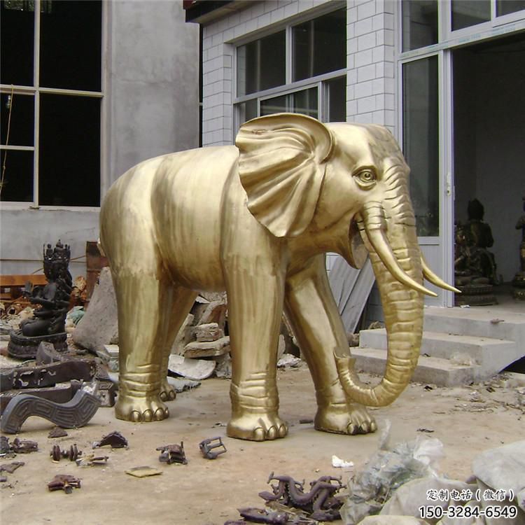 文化大象雕塑生產(chǎn)，景區(qū)雕塑，城市黃銅大象雕塑提供