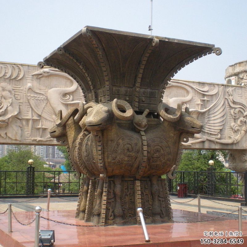 地產標識四羊方尊銅雕塑