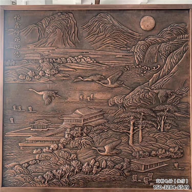 仙鶴浮雕批發，鍛造工藝，園林動物浮雕承接