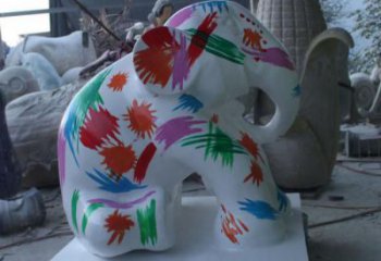藝術大象雕塑，中式工藝，彩繪大象雕塑制作廠家