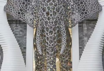 大象頭雕塑預定，城區小品，鏤空大象雕塑制造商