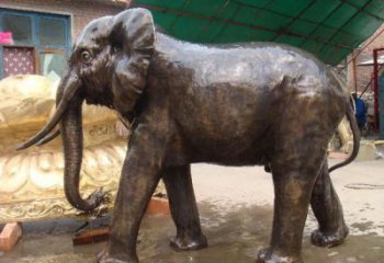 園林大象雕塑供應，動物雕塑，銅大象雕塑素材制造