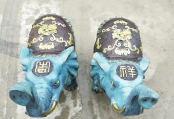 金屬大象景觀雕塑批發，街頭藝術，彩繪大象雕塑展品