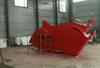 庭院黨徽雕塑，戶外革命雕塑，烤漆形式