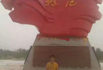 旗幟雕塑，革命黨建雕塑，革命擺件