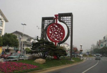 景區中國結雕塑廠家，烤漆工藝制作，民俗文化標識