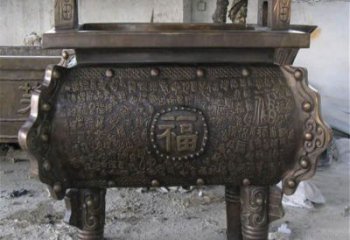 福字雕花大克鼎雕塑