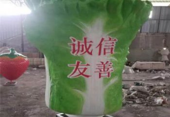 果籃雕塑擺件供需，彩鋼制作，大型白菜果籃雕塑公司