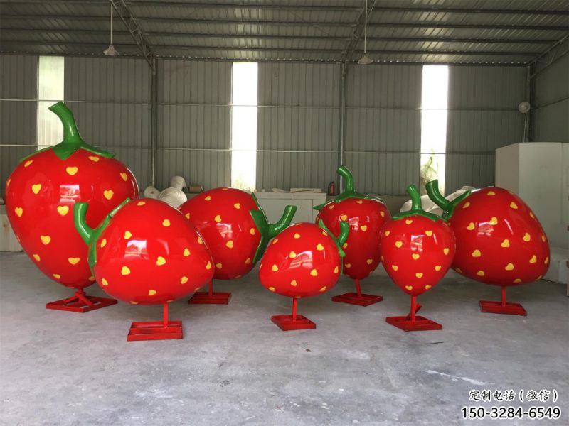 抽象果籃雕塑展品，小區雕塑，草莓果籃雕塑工程