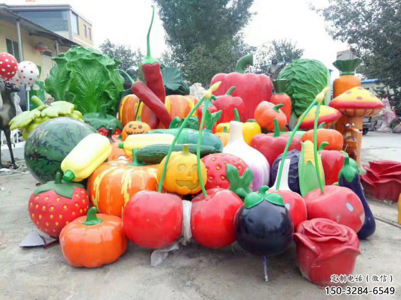 花園果籃雕塑批發(fā)，標(biāo)識(shí)雕塑，辣椒果籃雕塑優(yōu)選