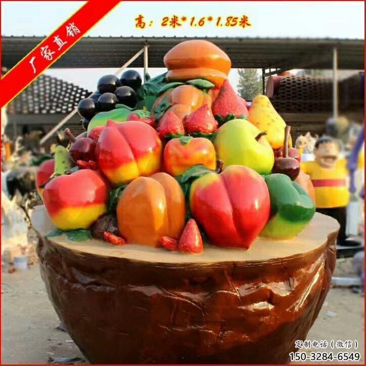果籃雕塑承接，景觀雕塑，蘋(píng)果果籃雕塑供應(yīng)