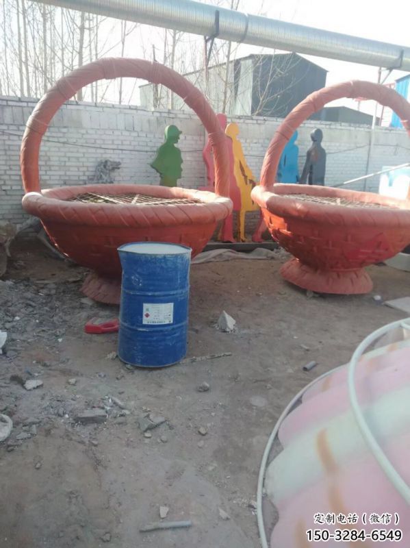 文化果籃雕塑專供，景區(qū)雕塑，葡萄果籃雕塑提供