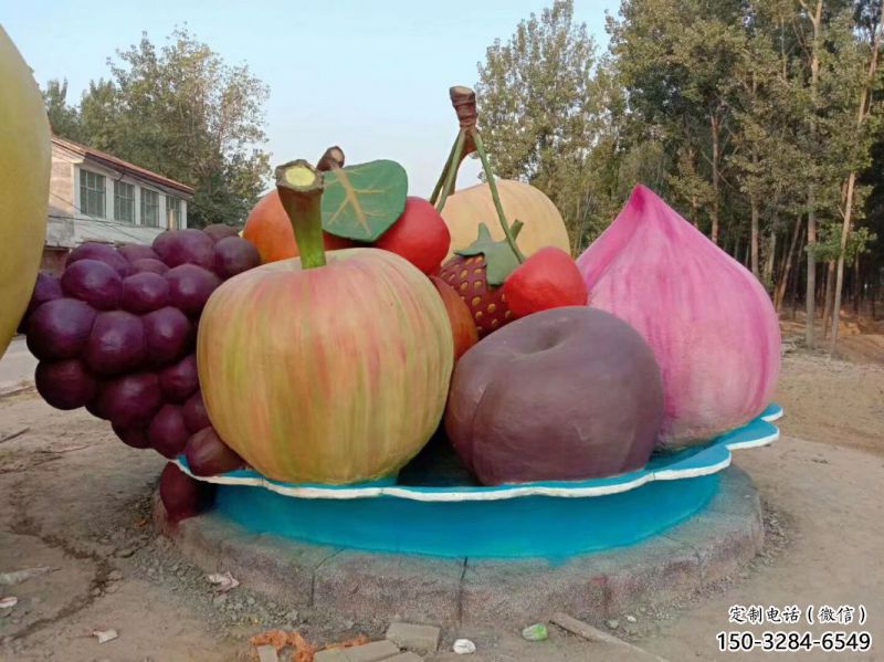 景觀果籃雕塑制造商，小區擺件，景觀水果果籃雕塑制造商