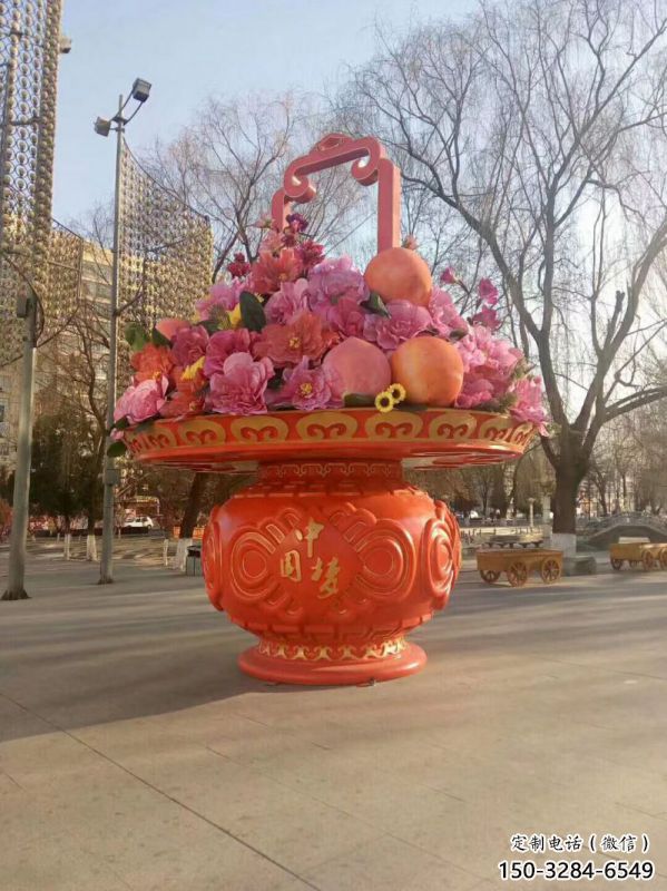 花籃雕塑標(biāo)志精選，街頭藝術(shù)，公園公園花籃雕塑承接