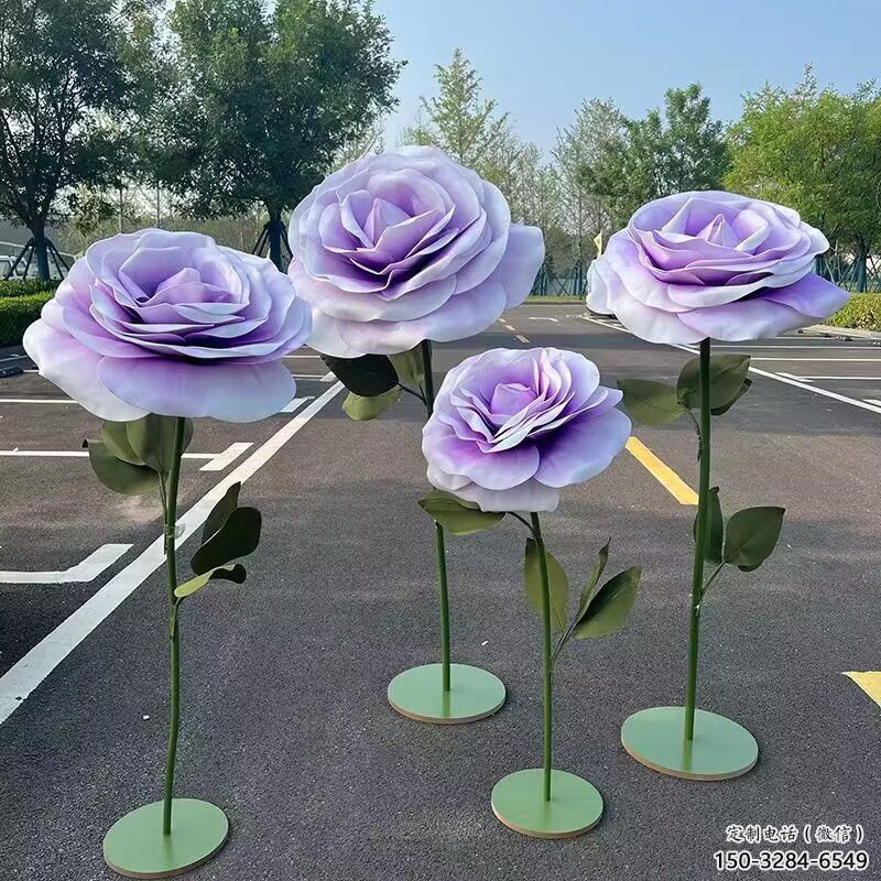 主題花籃雕塑供給，中式工藝，景觀藝術(shù)月季花花籃雕塑精品