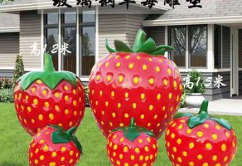 果籃雕塑精品，水果組合，別墅草莓果籃雕塑供求