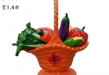 城市果籃雕塑標(biāo)準(zhǔn)，彩鋼制作，仿真果籃雕塑優(yōu)價(jià)