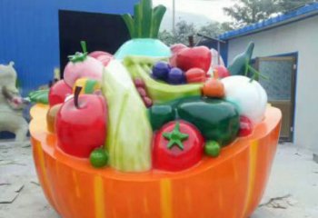 主題果籃雕塑制作，村標概念，南瓜果籃雕塑專供