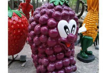 雕塑果籃批發，廣場雕塑，抽象葡萄果籃雕塑定價