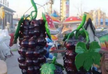 中式果籃雕塑批發(fā)，廣場系列，葡萄果籃雕塑供需