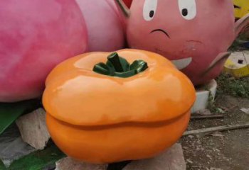 小果籃雕塑承接，景區(qū)案例，柿子果籃雕塑承接