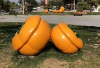 裝飾果籃雕塑通用，戶外雕塑，柿子果籃雕塑供應