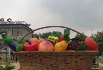 酒店果籃雕塑定價，景觀雕塑，蔬菜果籃雕塑擺件