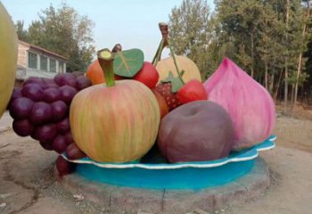 景觀果籃雕塑制造商，小區擺件，景觀水果果籃雕塑制造商