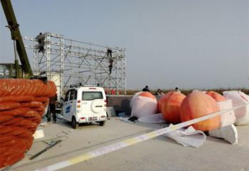 桃子景觀雕塑批發(fā)，街頭藝術(shù)，桃子果籃雕塑展品